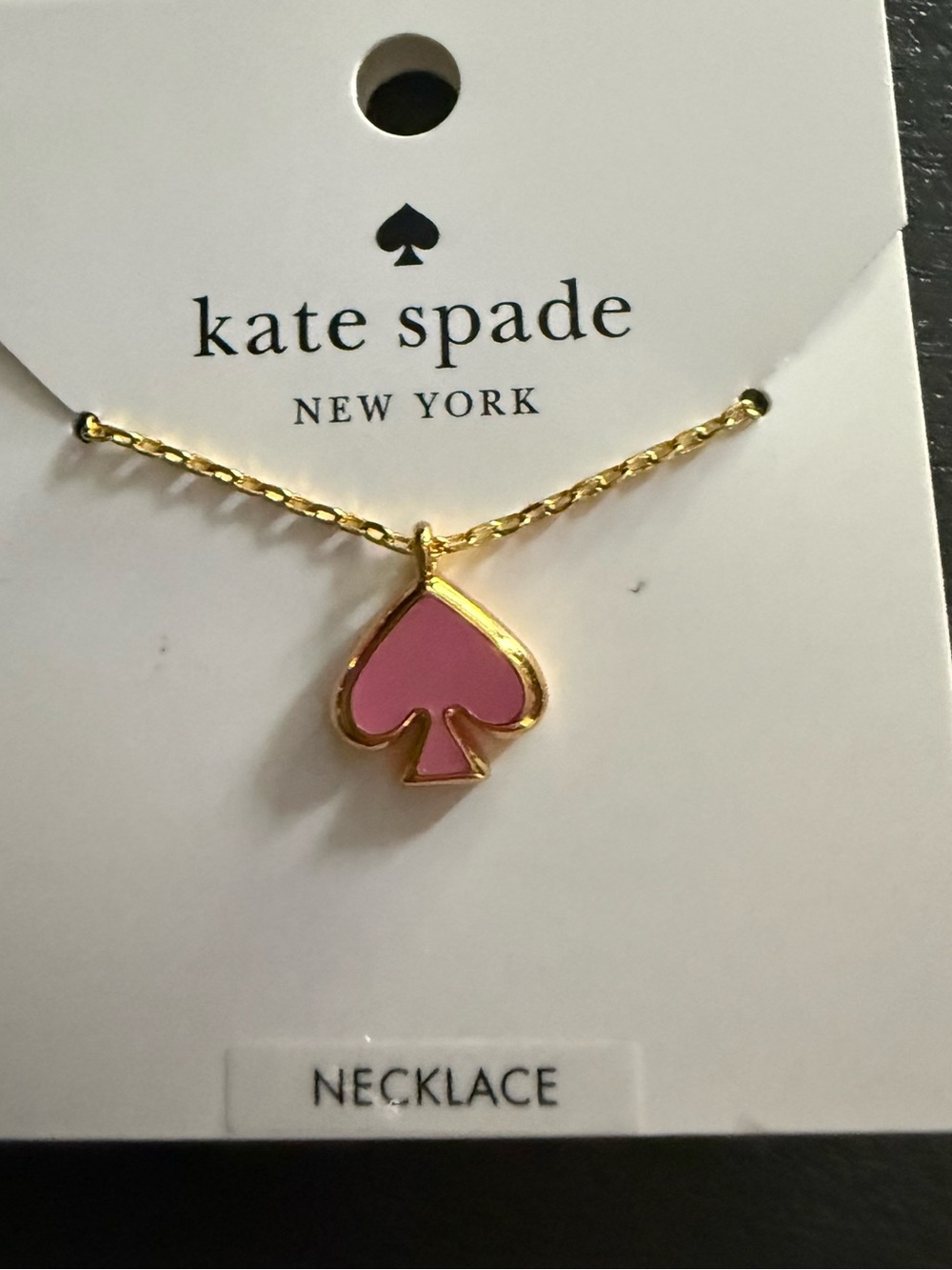 NWT Kade Spade Everyday Spade Enamel Mini Pendant Necklace